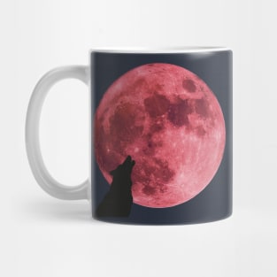 super pink moon wolf Mug